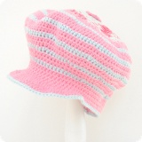 Ballonm�tze Masch&Match 'Marie' pink-blau - mit Bio-Baumwolle